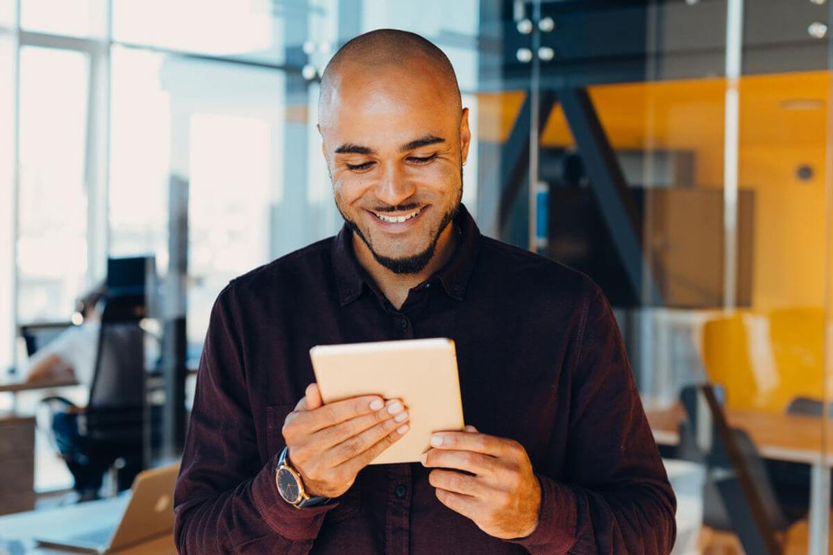 Man with tablet