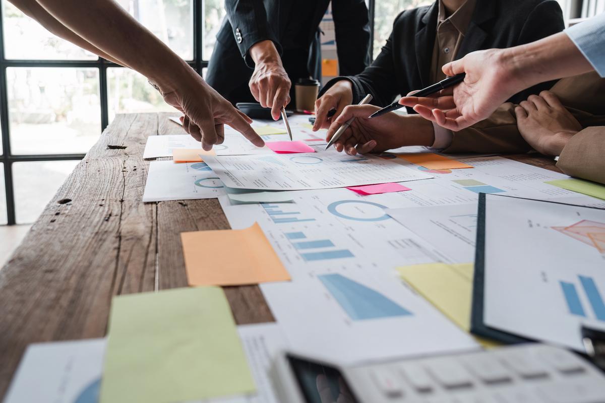 Business people working in an office